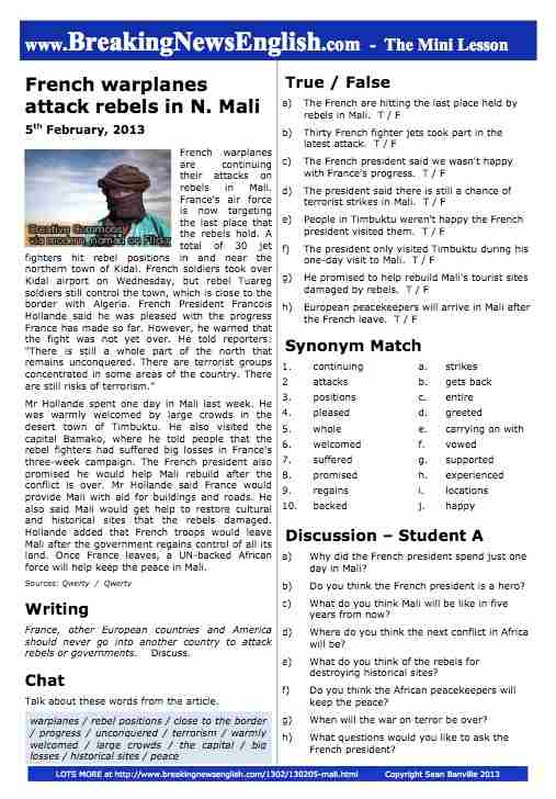A 2-Page Mini-Lesson - Mali