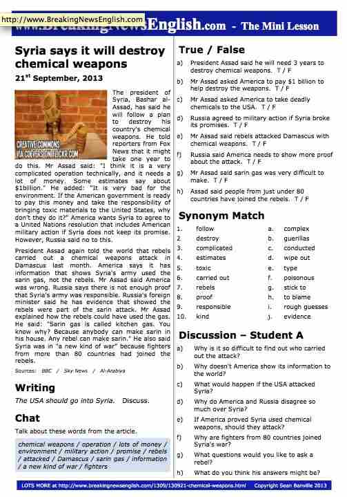 A 2-Page Mini-Lesson - Chemical Weapons