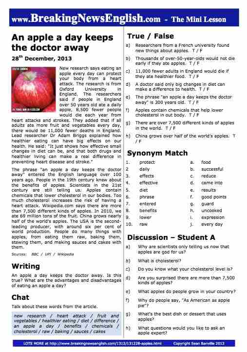 A 2-Page Mini-Lesson - Apples