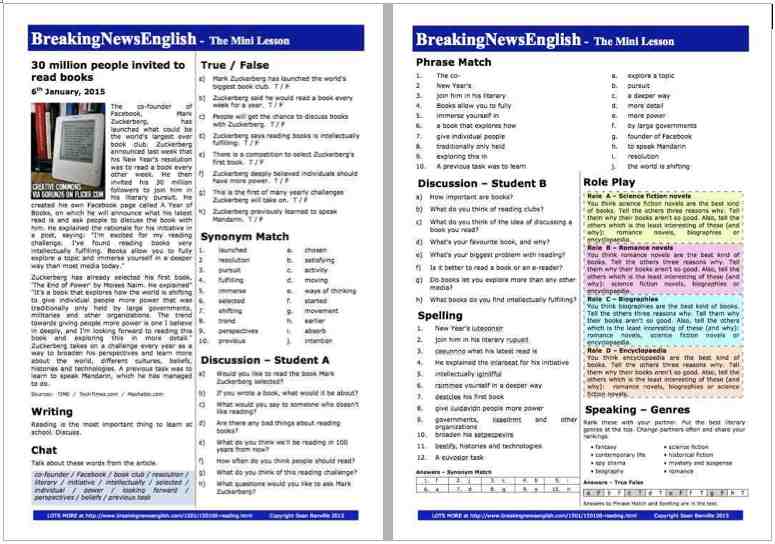 A 2-Page Mini-Lesson - Reading