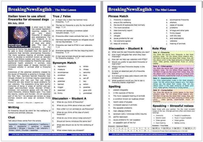 A 2-Page Mini-Lesson - Fireworks