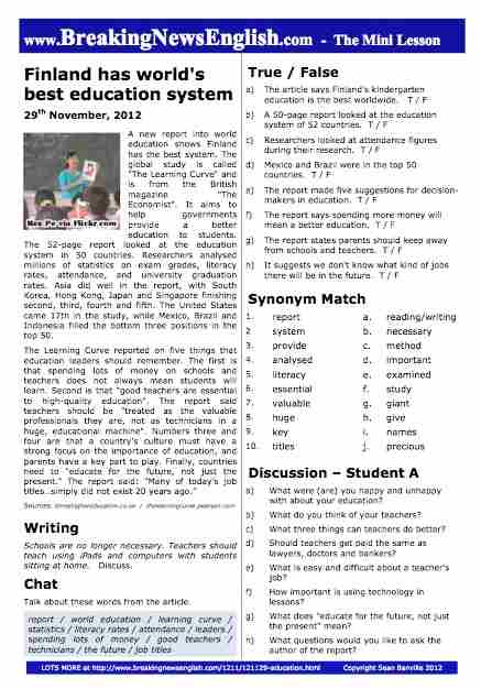 A 2-Page Mini-Lesson - World Education