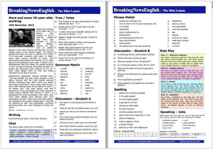 A 2-Page Mini-Lesson - Working