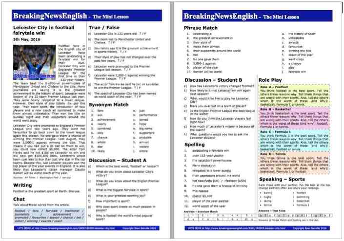 A 2-Page Mini-Lesson - Leicester City