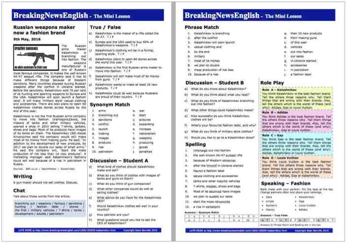 A 2-Page Mini-Lesson - Kalashnikov