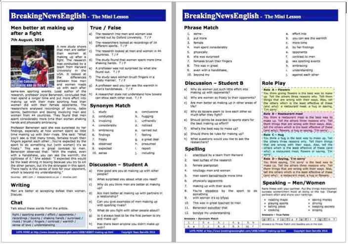 A 2-Page Mini-Lesson - Making Up