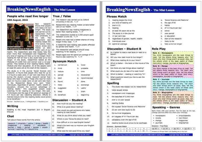 A 2-Page Mini-Lesson - Reading