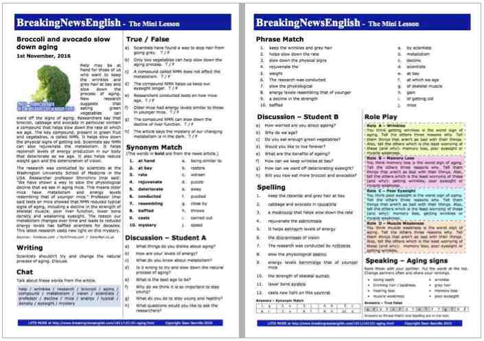 A 2-Page Mini-Lesson - Aging