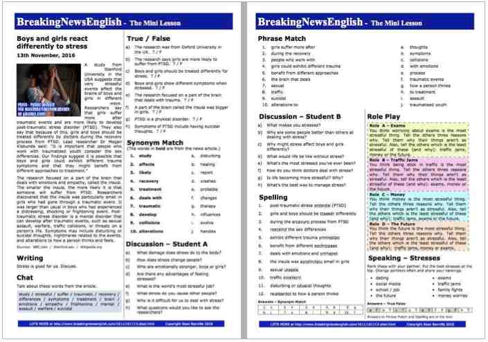 A 2-Page Mini-Lesson - Post-Traumatic Stress Disorder