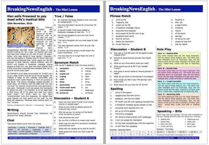 A 2-Page Mini-Lesson - Online Campaign