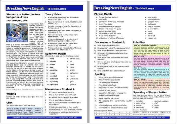 A 2-Page Mini-Lesson - Doctors