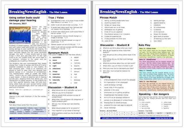 A 2-Page Mini-Lesson - Cotton Buds