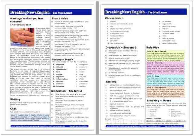 A 2-Page Mini-Lesson - Married People