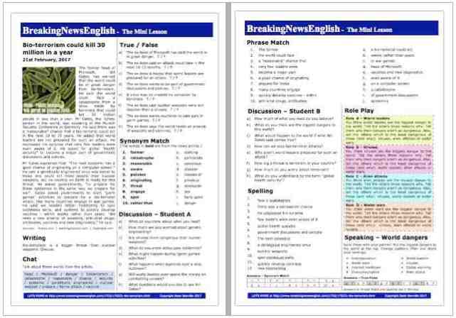 A 2-Page Mini-Lesson - Bio-terrorism