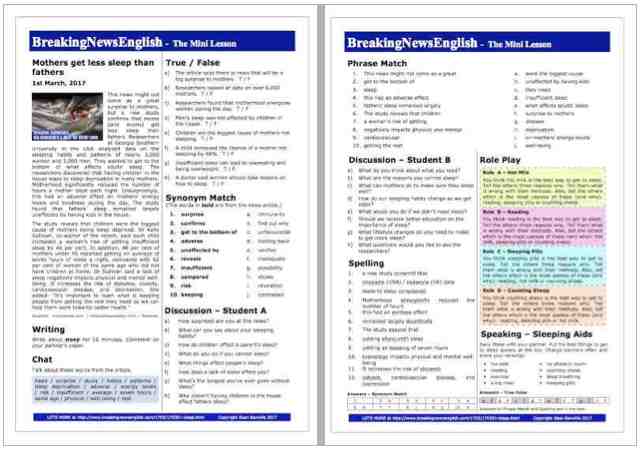 A 2-Page Mini-Lesson - Sleep