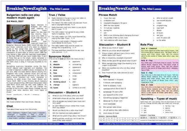 A 2-Page Mini-Lesson - Radio