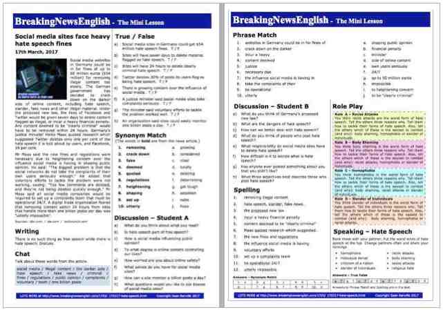 A 2-Page Mini-Lesson - Hate Speech