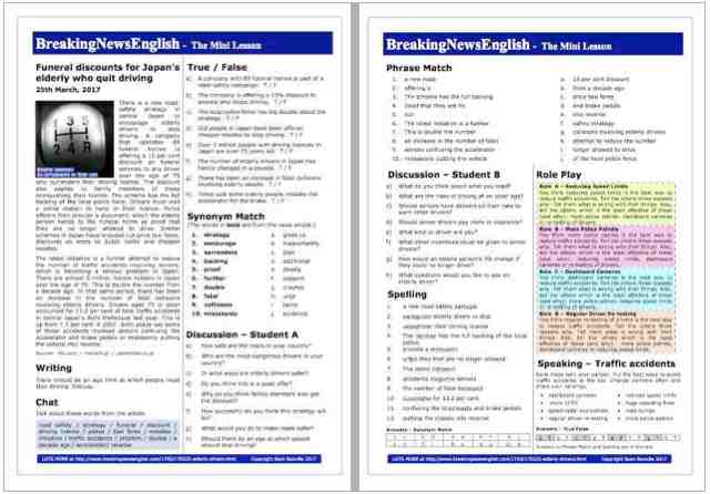 A 2-Page Mini-Lesson - Elderly Drivers