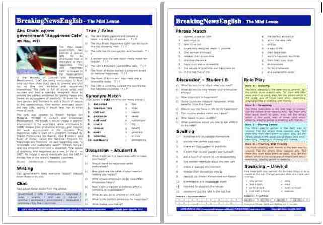 A 2-Page Mini-Lesson - Happiness