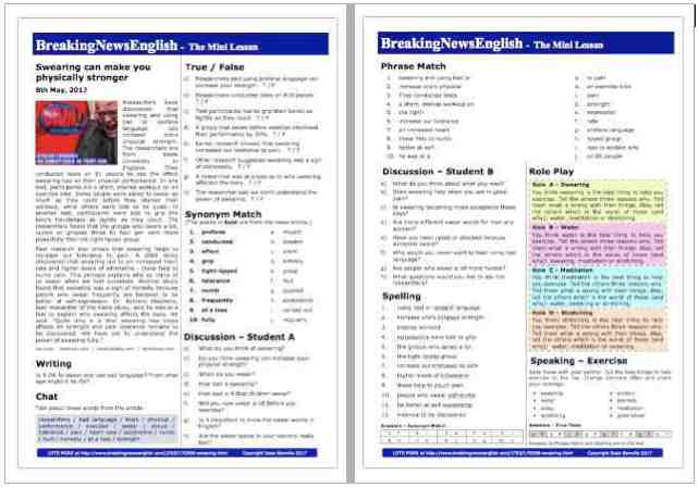 A 2-Page Mini-Lesson - Swearing