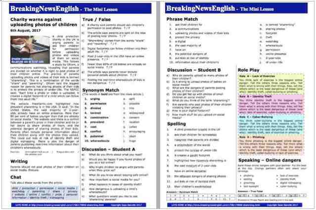 A 2-Page Mini-Lesson - Sharenting