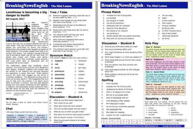 A 2-Page Mini-Lesson - Loneliness