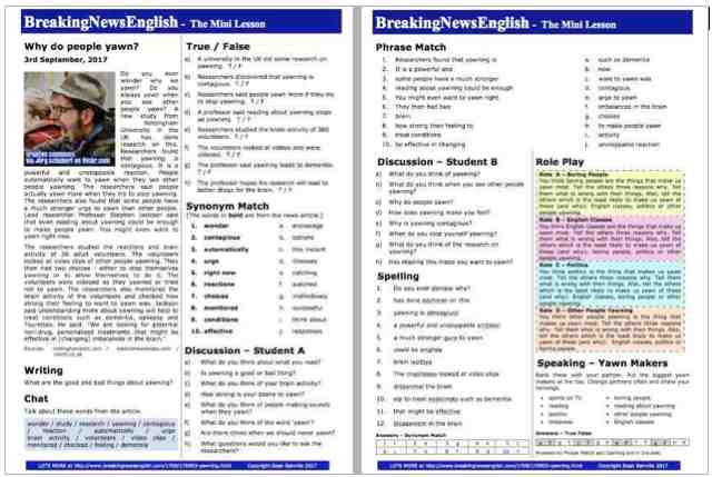 A 2-Page Mini-Lesson - Yawning