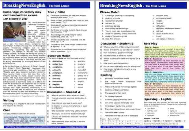 A 2-Page Mini-Lesson - Handwriting