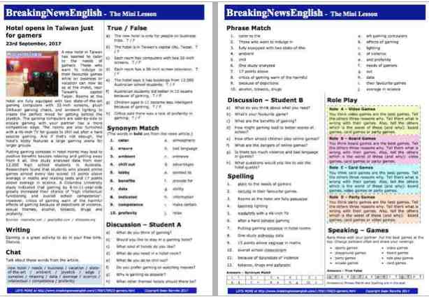 A 2-Page Mini-Lesson - Gaming