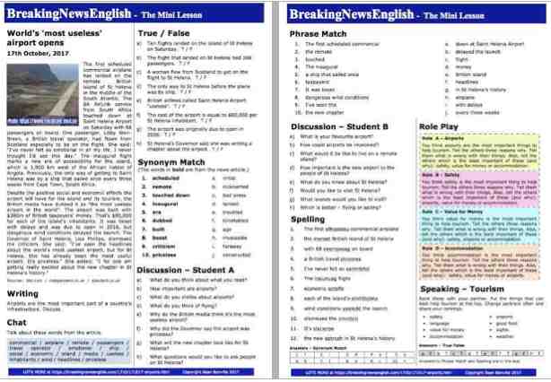 A 2-Page Mini-Lesson - Airports