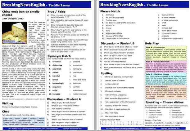 A 2-Page Mini-Lesson - Cheese