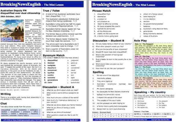 A 2-Page Mini-Lesson - Dual Citizenship