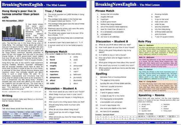 A 2-Page Mini-Lesson - Living Space