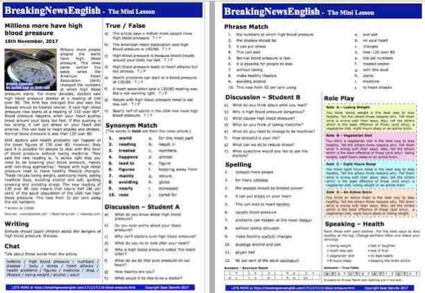 A 2-Page Mini-Lesson - Blood Pressure