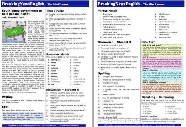 A 2-Page Mini-Lesson - Debt