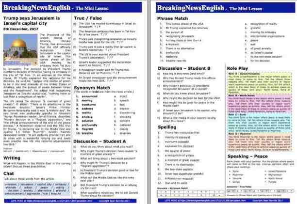 A 2-Page Mini-Lesson - Jerusalem