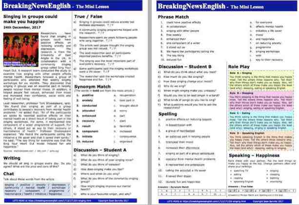 A 2-Page Mini-Lesson - Singing