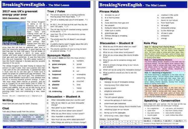 A 2-Page Mini-Lesson - Green Energy