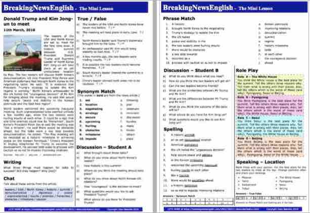 A 2-Page Mini-Lesson - Denuclearization