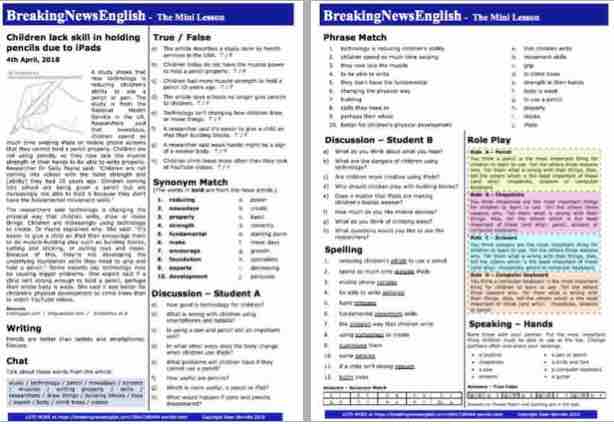 A 2-Page Mini-Lesson - Pencils