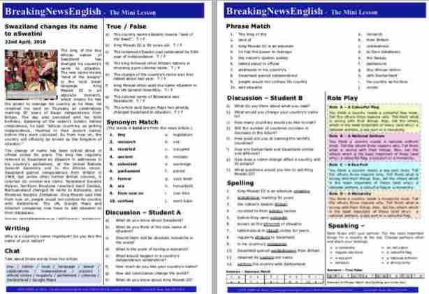 A 2-Page Mini-Lesson - eSwatini