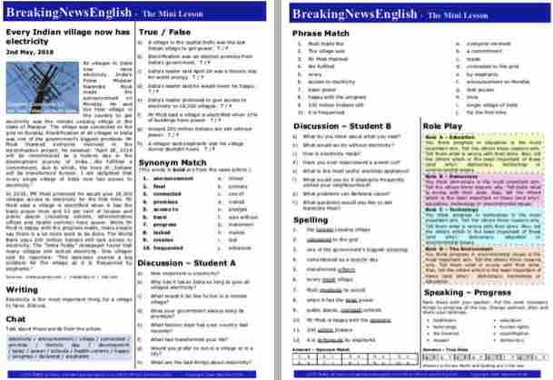 A 2-Page Mini-Lesson - Electricity