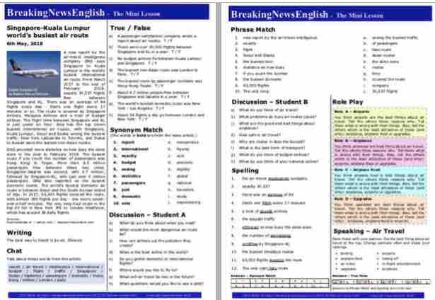 A 2-Page Mini-Lesson - Air Routes