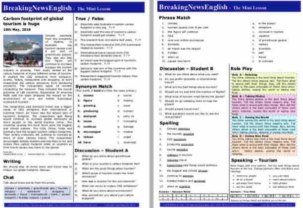 A 2-Page Mini-Lesson - Carbon Footprint