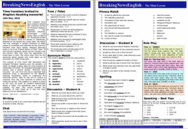 A 2-Page Mini-Lesson - Time Travel