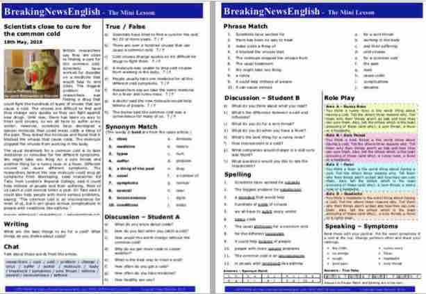 A 2-Page Mini-Lesson - Cold Cure