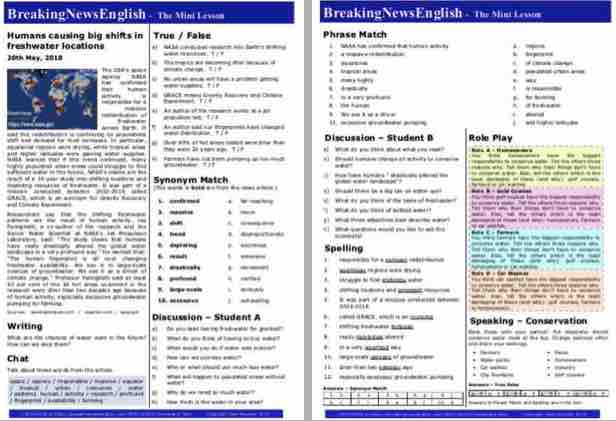 A 2-Page Mini-Lesson - Freshwater