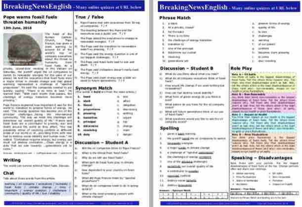 A 2-Page Mini-Lesson - Fossil Fuels