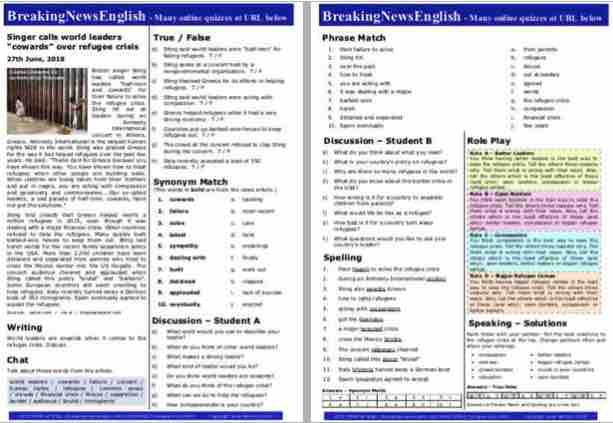 A 2-Page Mini-Lesson - Refugee Crisis