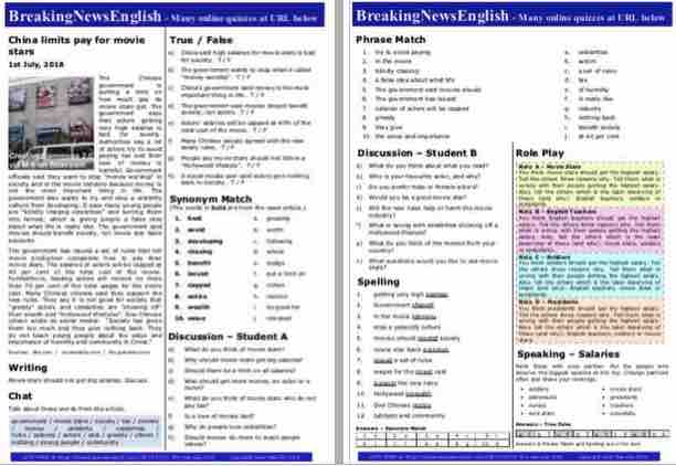 A 2-Page Mini-Lesson - Film Star Pay